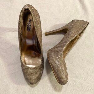 y2k Charlotte Russe‎ Gold sparkly high heels